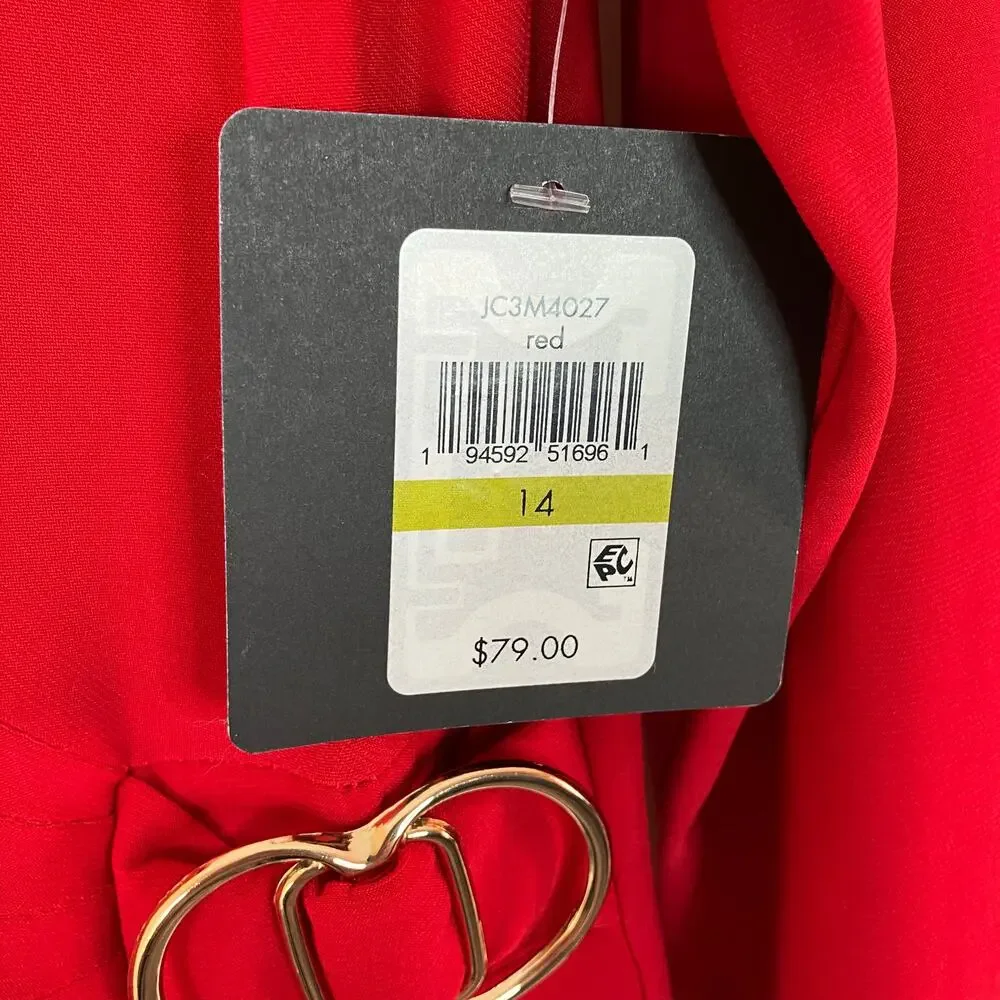 Jessica Howard | Red Pleated Side Waist Sheath Dress NWT Womens 14 - Picture 5 of 7